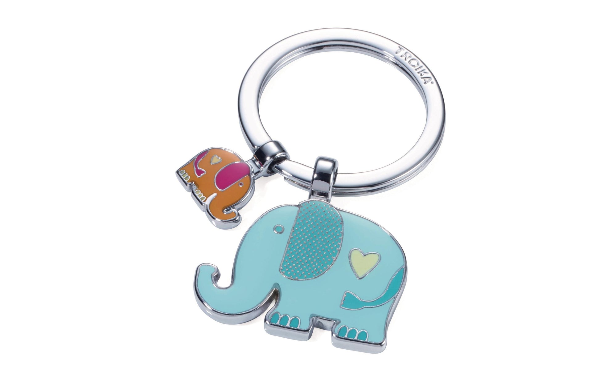 TROIKA Schlüsselanhänger Elefant – Chrom, Mehrfarbig