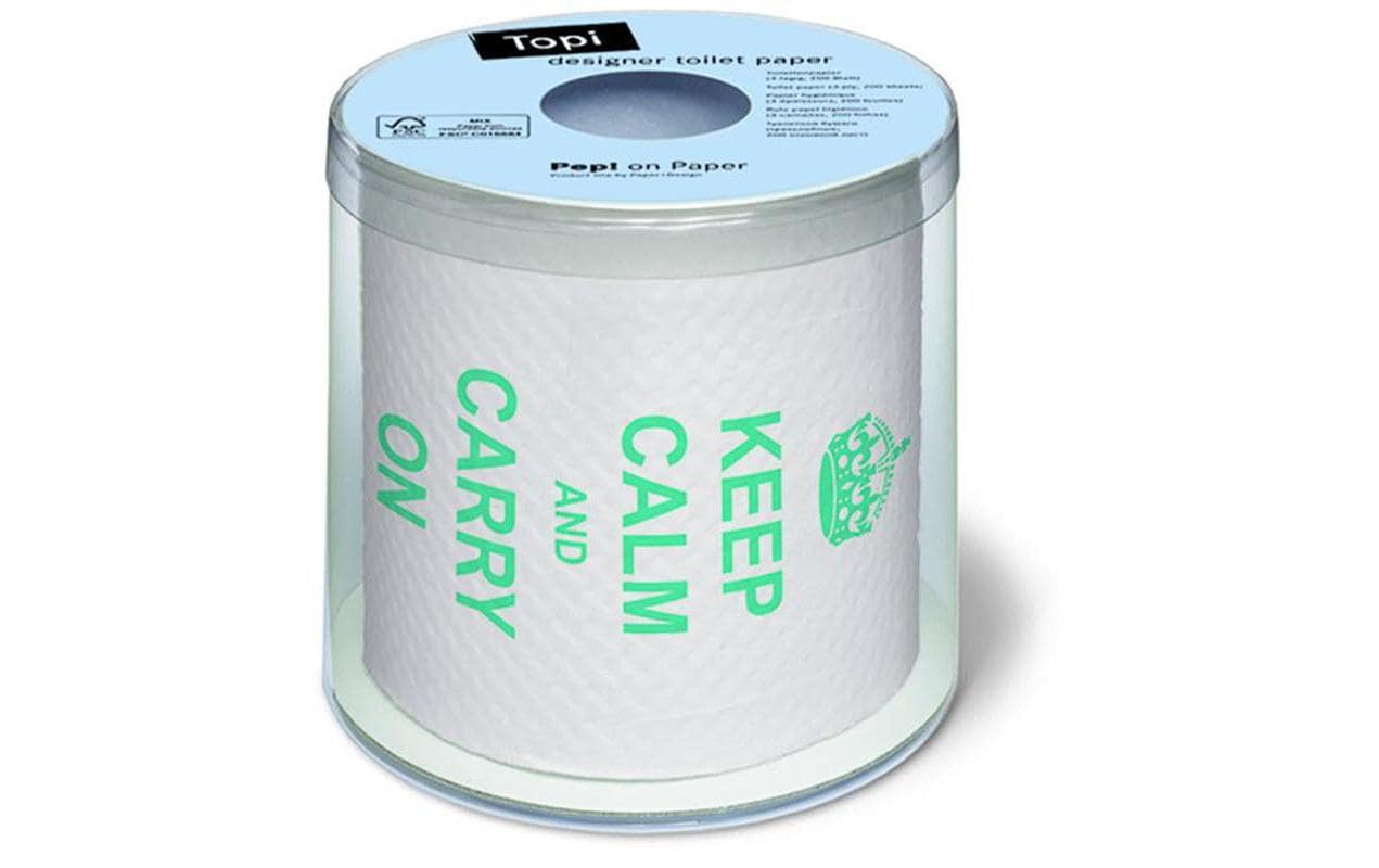 Paper + Design Motiv-Toilettenpapier – 3-lagig, Motiv Keep calm, 200 Blatt/Rolle – 1 Rolle