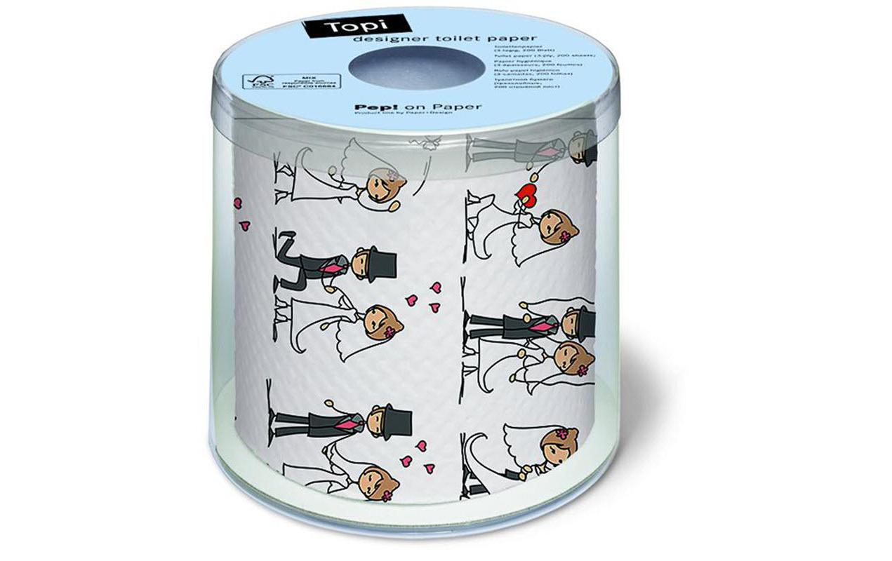 Paper + Design Motiv-Toilettenpapier – 3-lagig, Motiv Wedding, 200 Blatt/Rolle – 1 Rolle