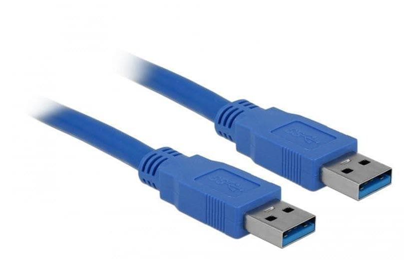 DeLOCK USB-A auf USB-A Kabel – USB 3.2 Gen 1 (5 Gbit/s) – 1 m – Goldstecker – Blau