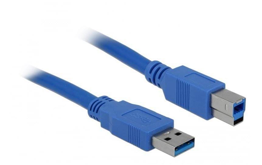 DeLOCK USB-A auf USB-B Kabel – USB 3.2 Gen 1 (5 Gbit/s) – 5 m – Blau