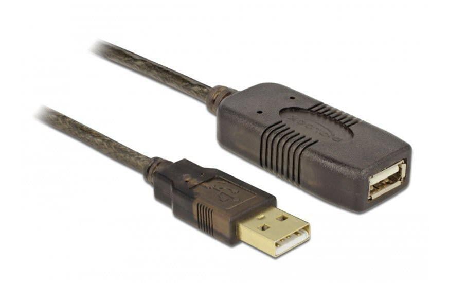 DeLOCK USB-A Verlängerungskabel (Stecker auf Buchse) – USB 2.0 (480 Mbit/s) – 10 m – Aktiv – Schwarz