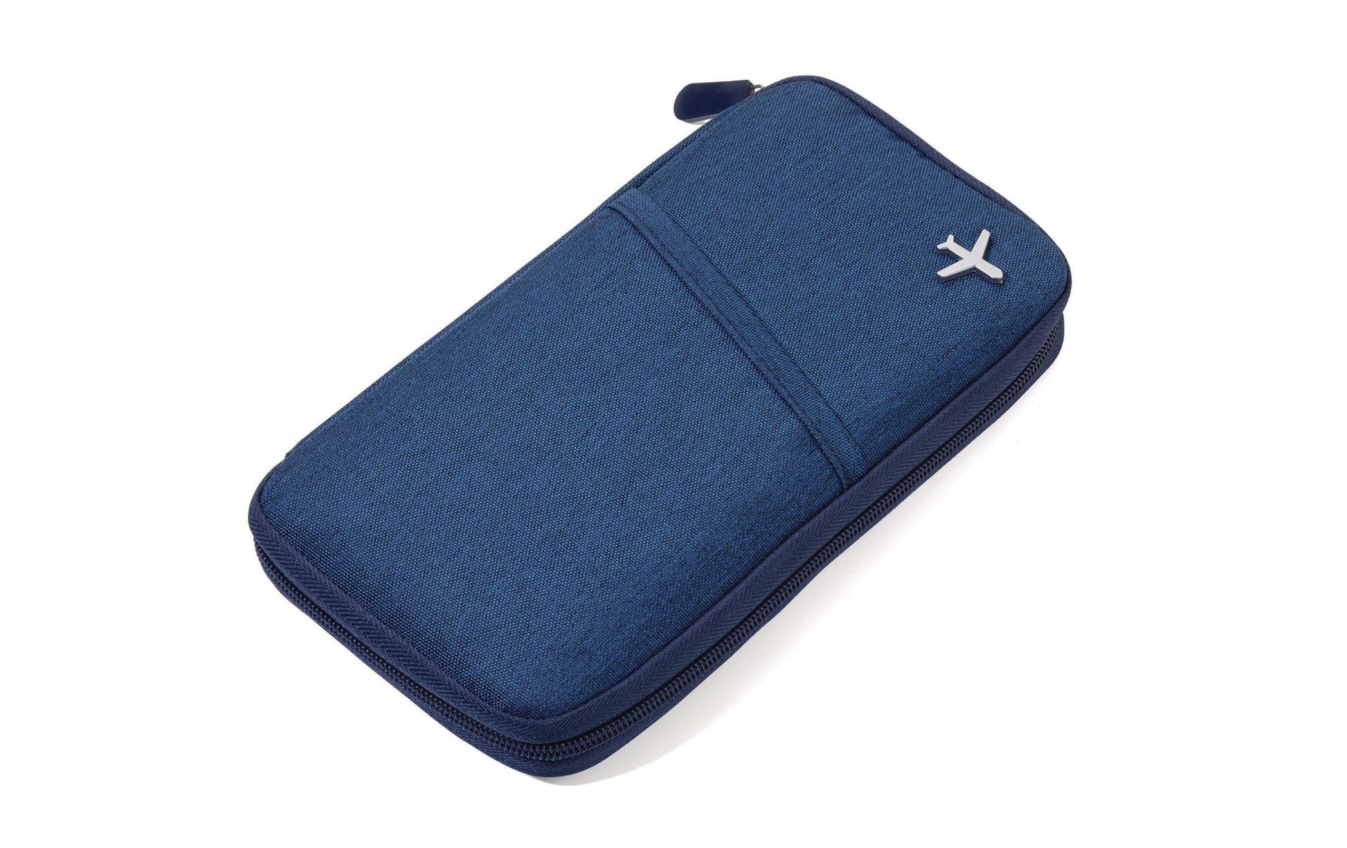 TROIKA Reise-Organizer – mit RFID-Schutz, Polyester, Blau, 243 × 22 × 133 mm