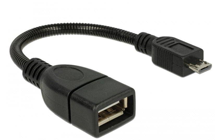 DeLOCK Adapterkabel Micro-USB B zu USB-A – USB 2.0 (480 Mbit/s), 0,15 m, OTG, Schwarz