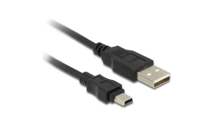 DeLOCK USB-A auf Mini-USB-B Kabel – USB 2.0 (480 Mbit/s) – 3 m – Schwarz – für Digitalkameras und externe 2,5 HDDs