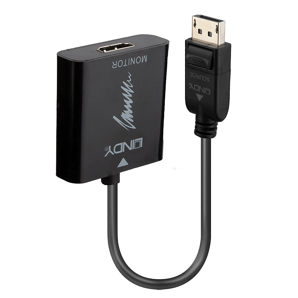 Lindy DisplayPort (Stecker) auf HDMI (Buchse) Adapter, DP 1.2, 4K@60 Hz, 15 cm, für Mac