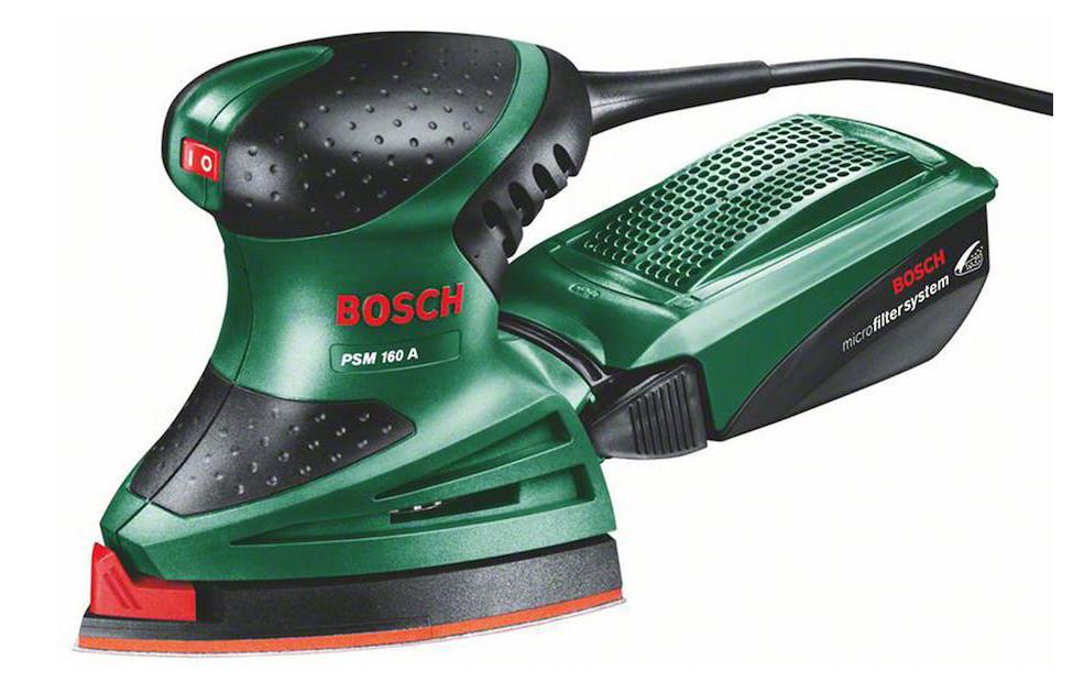 Bosch PSM 160 A Multischleifer – 160 W – Micro-Klettverschluss – Schwingkreisdurchmesser 1,6 mm
