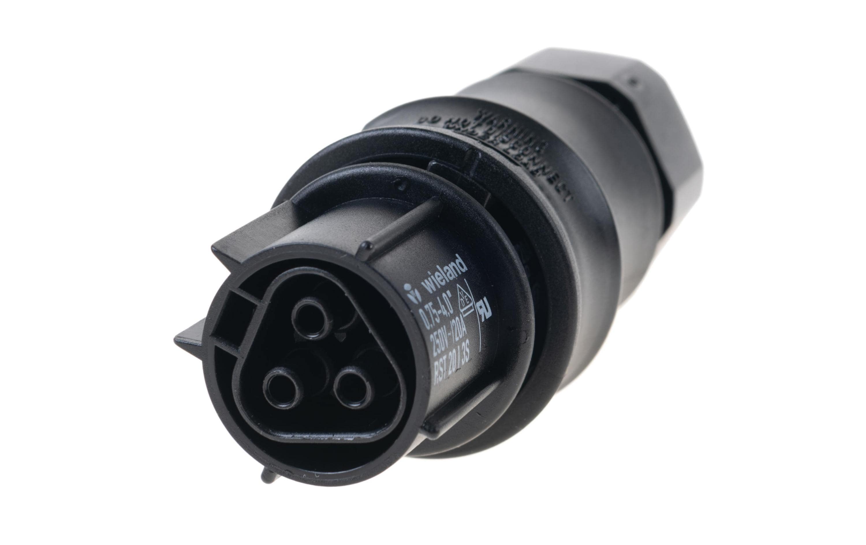 Wieland RST20i3 Montagestecker, 3-polig 20 A, 250 V, IP66/68, Schraubanschluss – schwarz