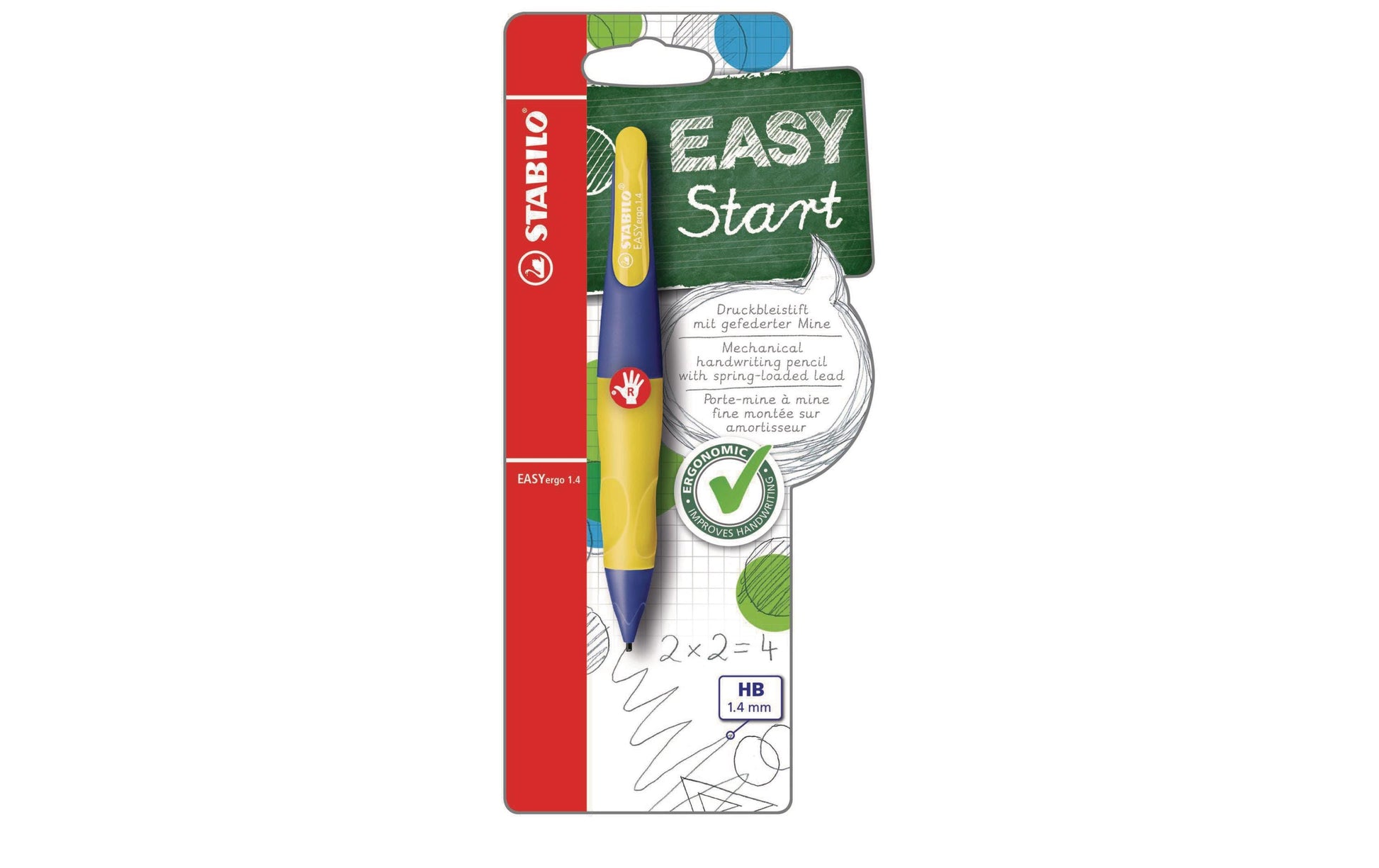 Stabilo EASYergo Start Druckbleistift – 1,4 mm, für Rechtshänder, Violett/Neongelb