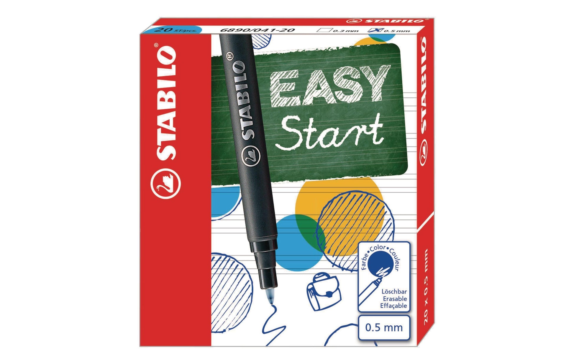 STABILO EASYoriginal Start Tintenrollerpatronen – Blau, 0,5 mm, geruchsarm, 20 Stk.