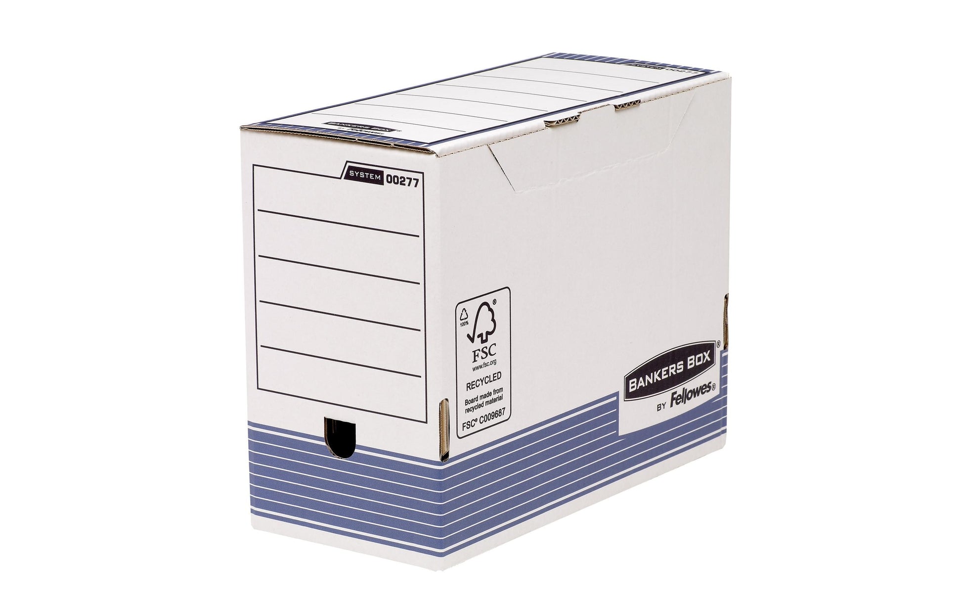 Fellowes R-Kive Prima Archivschachtel – für A4, B 158 × H 265 × T 327 mm, blau/weiss, Karton, 10 Stück