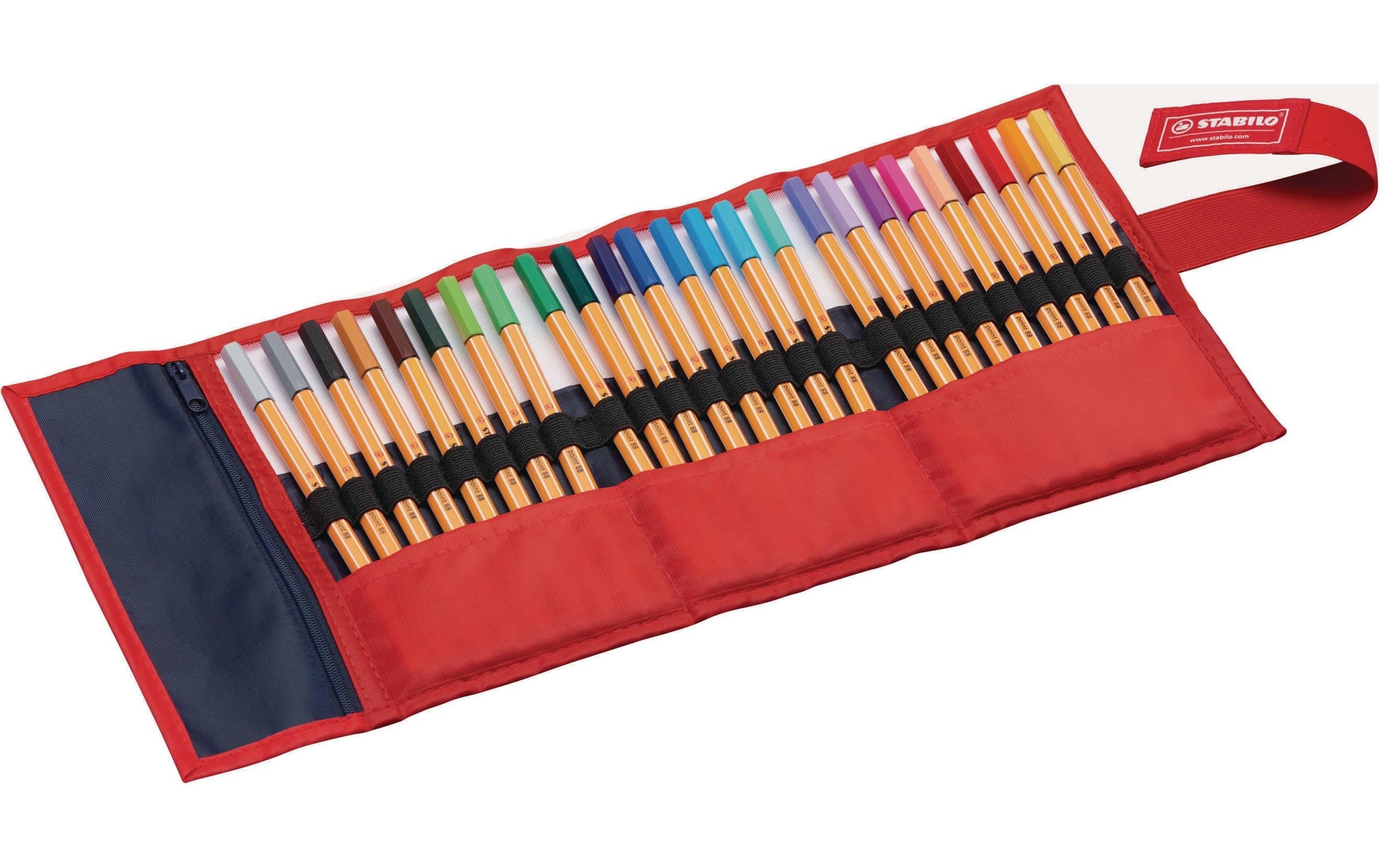 STABILO Fineliner – 25er-Set – 0,4 mm – 25 Farben, sortiert