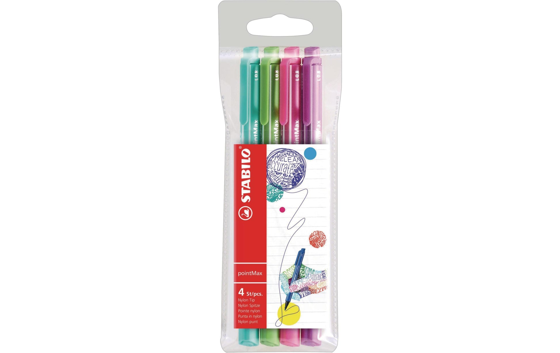 STABILO Faserschreiber, Strichbreite 0,8 mm, 4 Farben