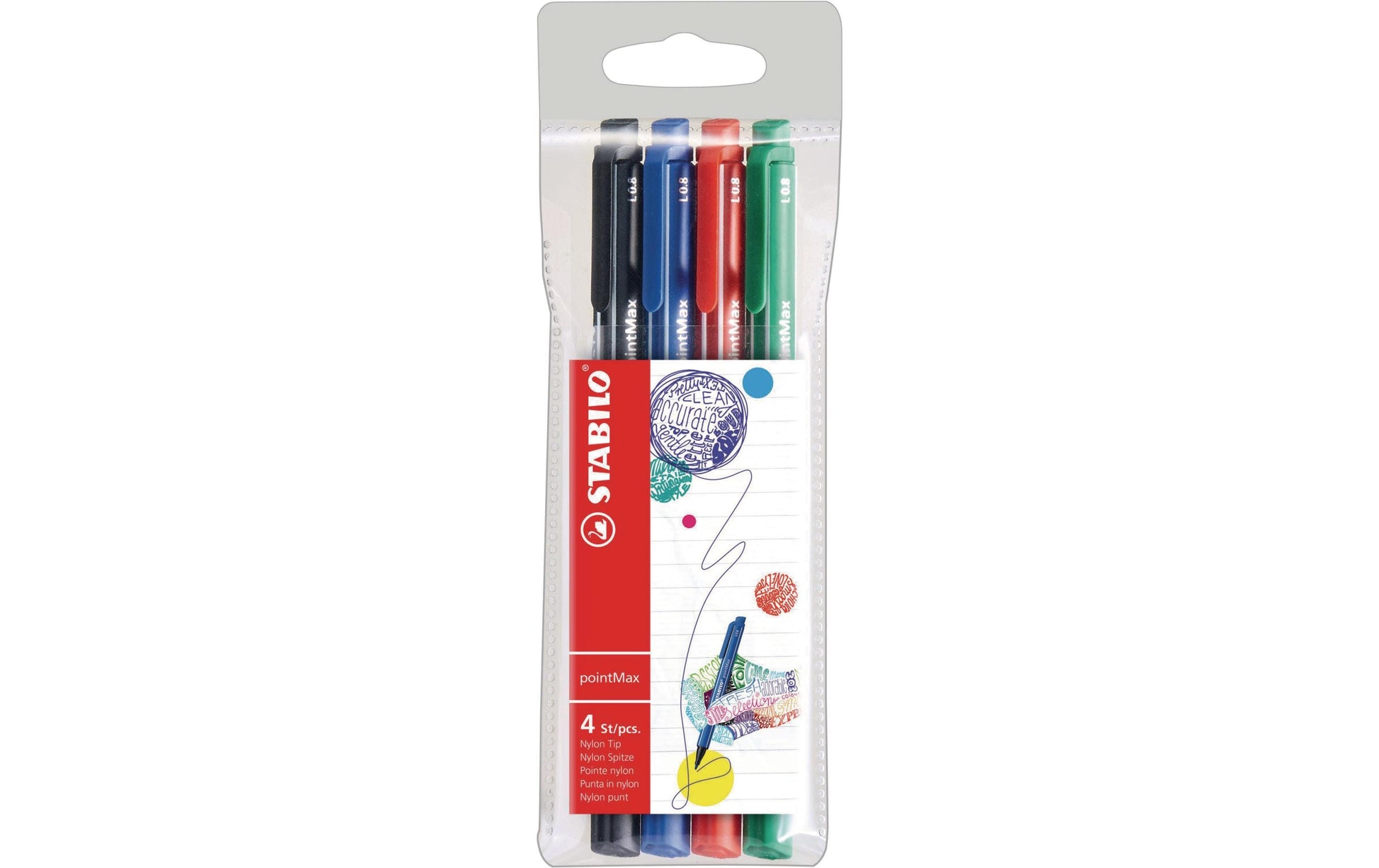 STABILO Filzstifte, Strichbreite 0,8 mm, 4 Farben