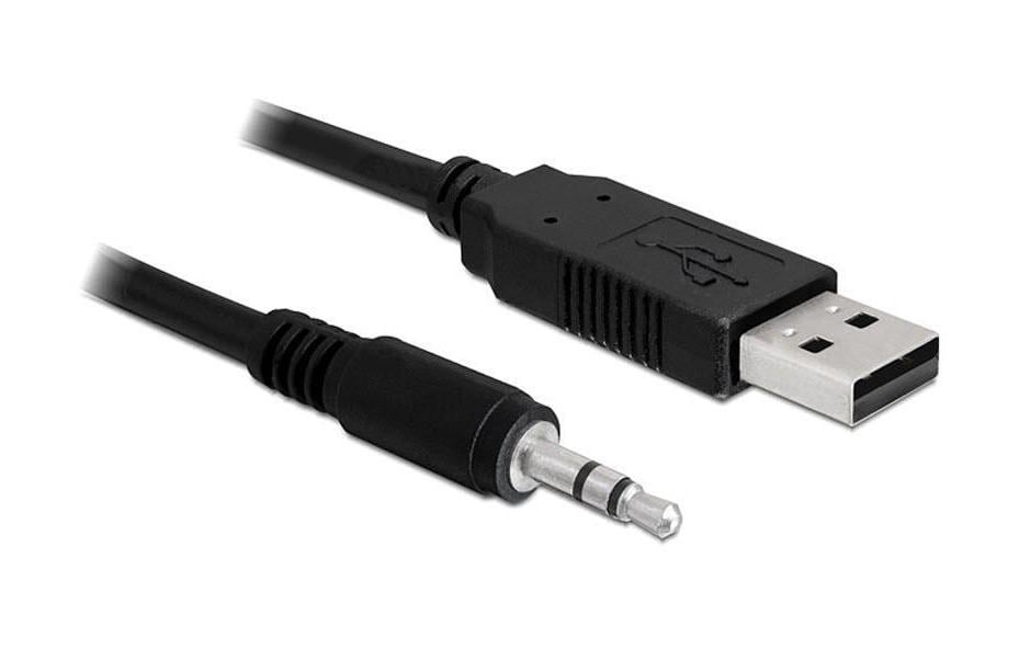 DeLOCK USB-Seriell-Kabel USB-A zu 3,5 mm Klinke (3-pol) – USB 2.0 (480 Mbit/s), TTL 5 V, 1,8 m – Schwarz