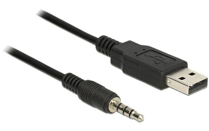 DeLOCK USB-TTL Kabel USB-A zu 3,5 mm Klinke 4P – FTDI 232RL, USB 2.0 (480 Mbit/s), 1,8 m – Schwarz