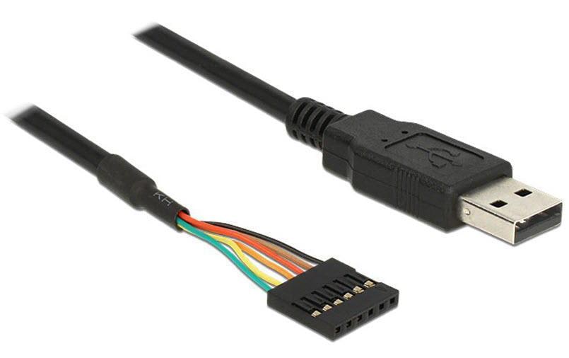 DeLOCK USB-Seriell-Kabel USB-A zu TTL (6-polig, Pinheader) – 1,8 m, USB 2.0 – für Windows, Mac OS und Linux