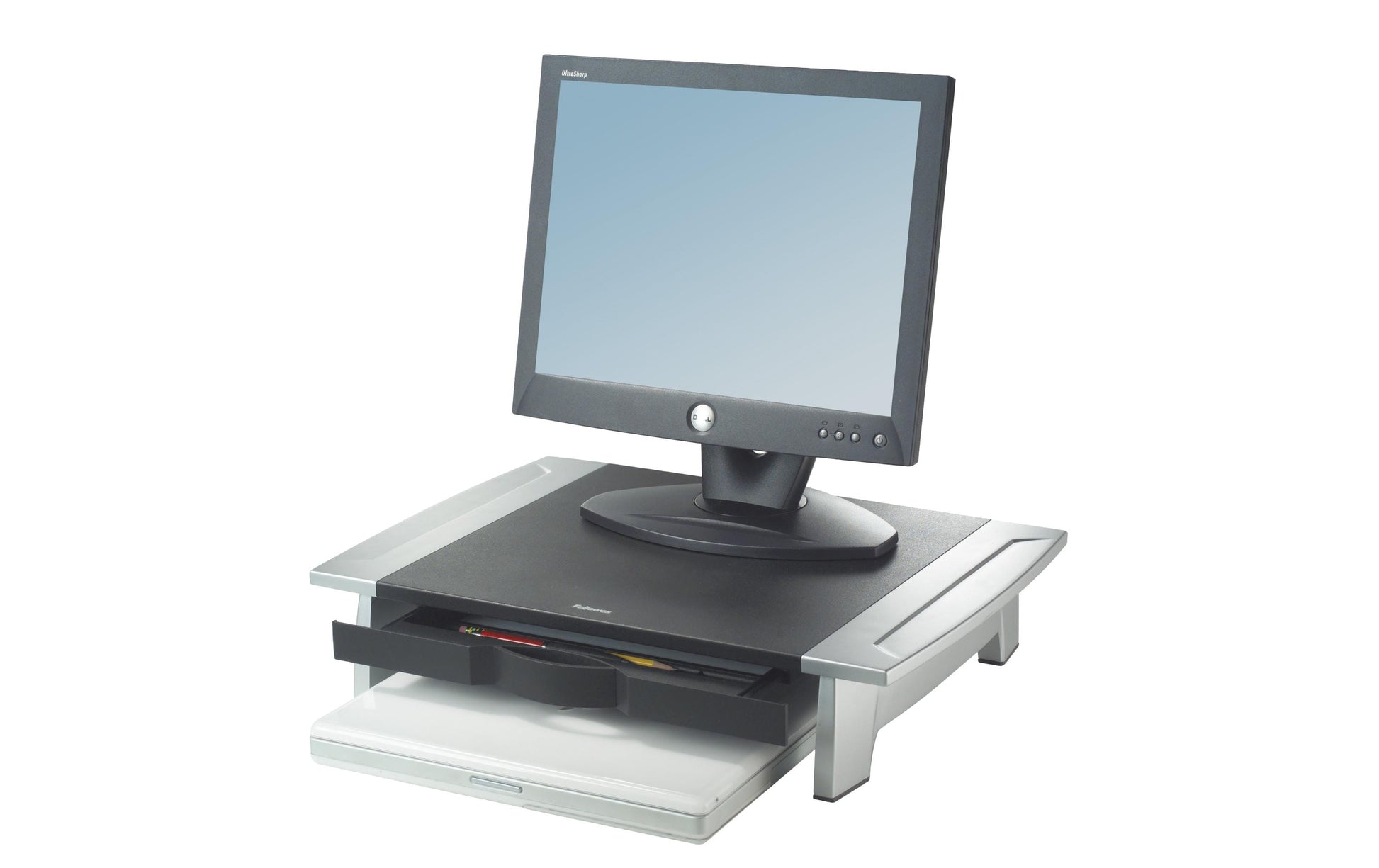 Fellowes Office Suites – Monitorhalterung, Standfuss, bis 28", 36 kg, 5-stufig höhenverstellbar