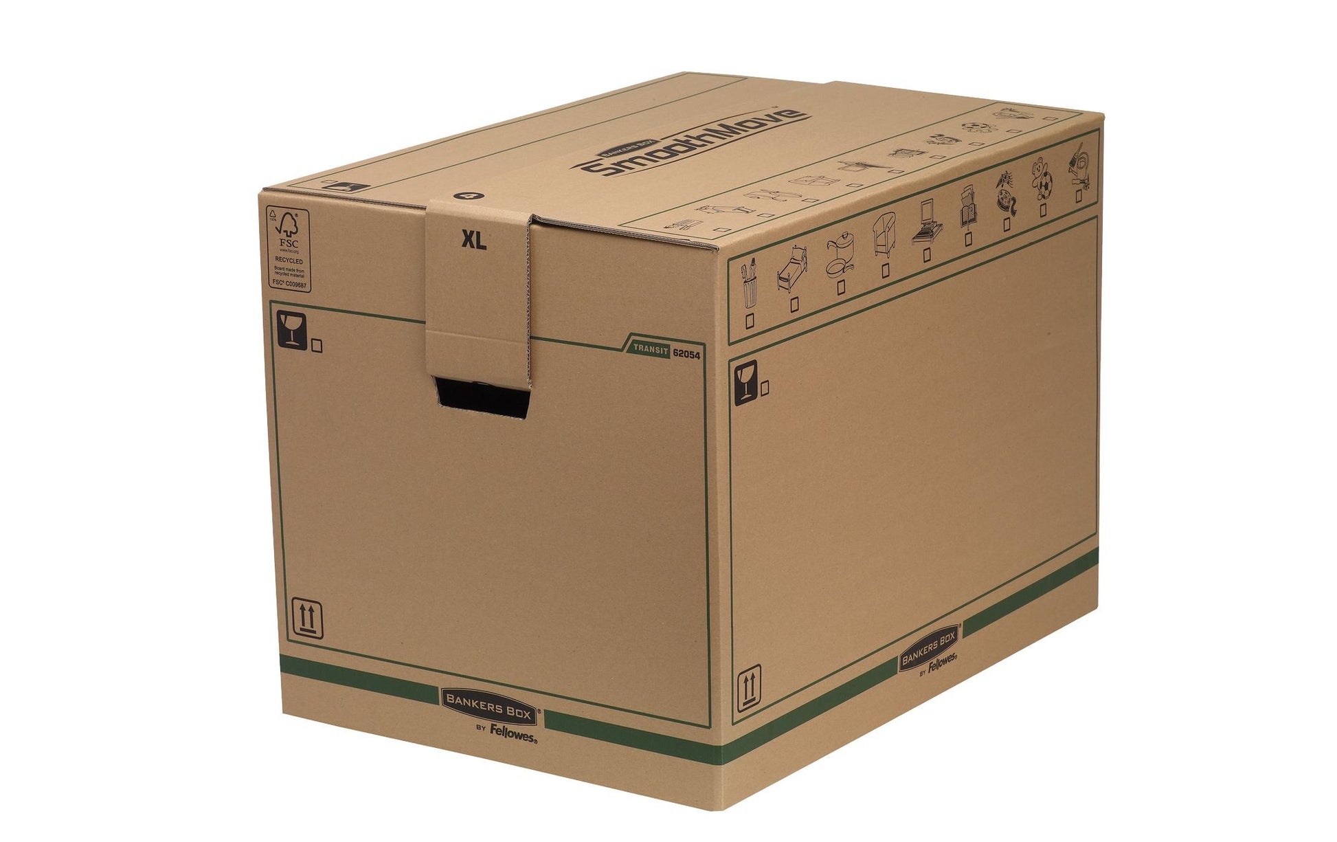 Fellowes R-Kive Umzugsbox 127 l – 480 × 463 × 632 mm, braun, Karton, 5er Pack