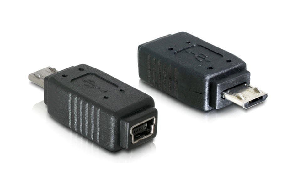 DeLOCK USB-Adapter Mini-USB-B auf Micro-USB-B – USB 2.0 (480 Mbit/s) – Schwarz
