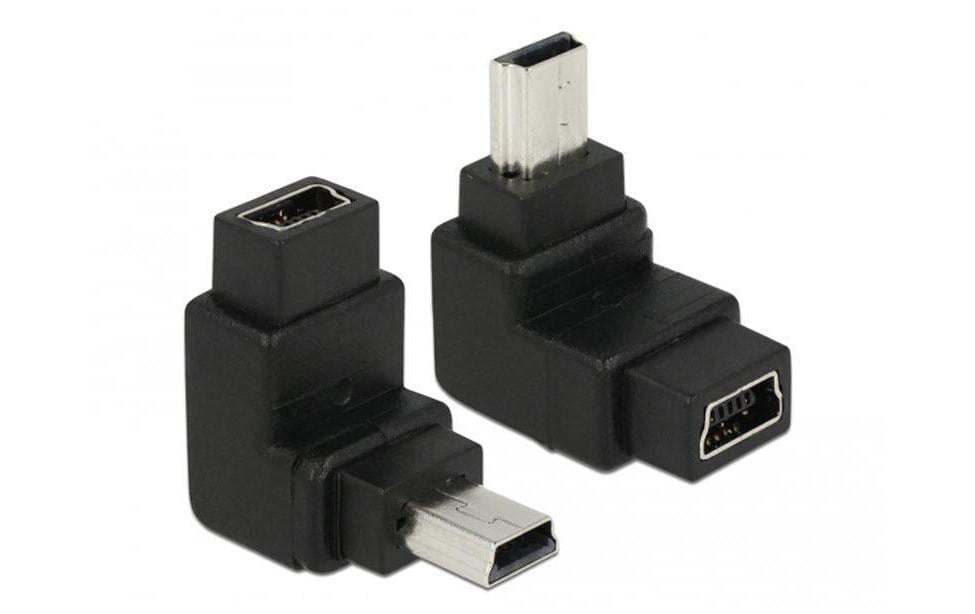 DeLOCK USB-Adapter USB-Mini-B auf USB-Mini-B – USB 2.0 (480 Mbit/s) – Abgewinkelt – Schwarz