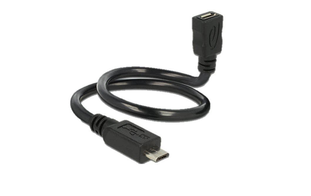 DeLOCK USB Micro-USB B auf Micro-USB B Kabel – USB 2.0 (480 Mbit/s) – 0,35 m – USB On-The-Go (OTG) – Schwarz