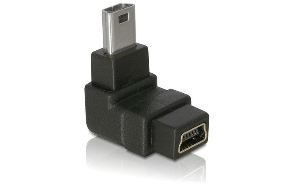 DeLOCK USB-Adapter Mini-USB-B auf Mini-USB-B – USB 2.0 (480 Mbit/s) – Abgewinkelt – Schwarz