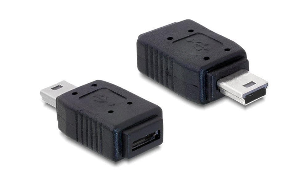 DeLOCK USB-Adapter Mini-USB-B auf Micro-USB-B – USB 2.0 (480 Mbit/s) – Schwarz