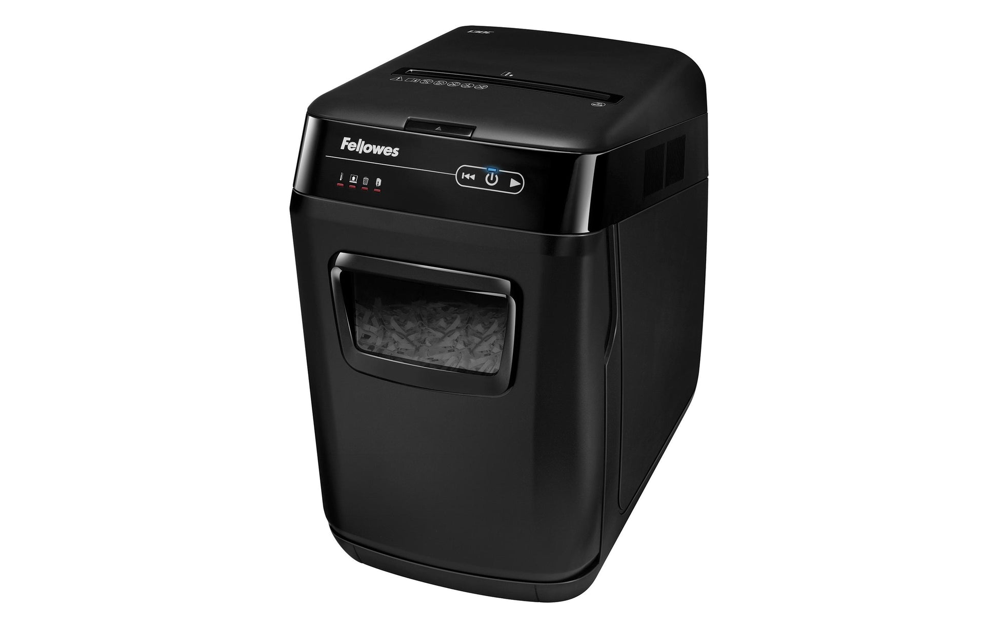 Fellowes Automax 150C – Aktenvernichter mit Autofeed 150 Blatt, DIN P-4, Partikelschnitt 4 × 38 mm, 8 Blatt, 3