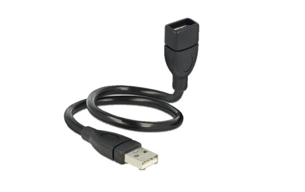 DeLOCK USB-A Verlängerungskabel (Stecker auf Buchse) – USB 2.0 (480 Mbit/s) – 0,35 m – Schwarz