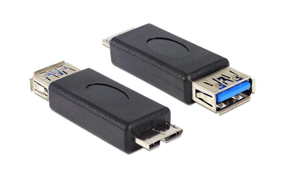 DeLOCK USB-Adapter USB-A auf Micro-USB-B – USB 3.2 Gen 1 (5 Gbit/s) – Schwarz – für USB 3.0 Geräte