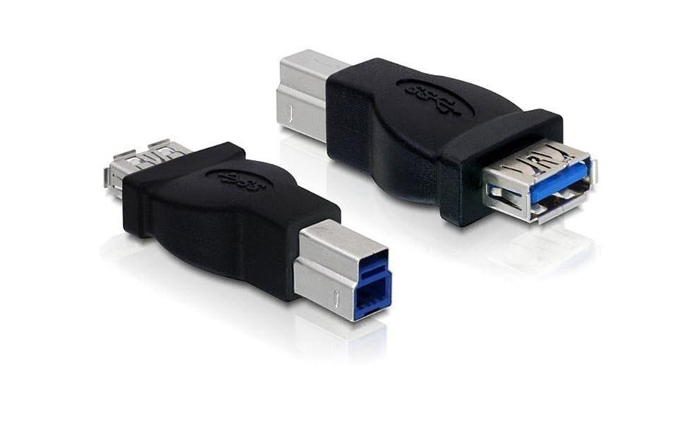 DeLOCK Adapter USB-A Buchse zu USB-B Stecker – USB 3.2 Gen 1 (5 Gbit/s) – Schwarz