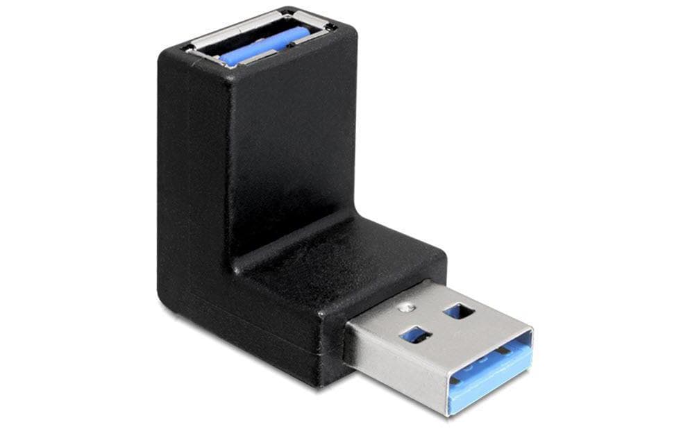 DeLOCK USB-Adapter USB-A auf USB-A – USB 3.2 Gen 1 (5 Gbit/s) – Abgewinkelt – Schwarz