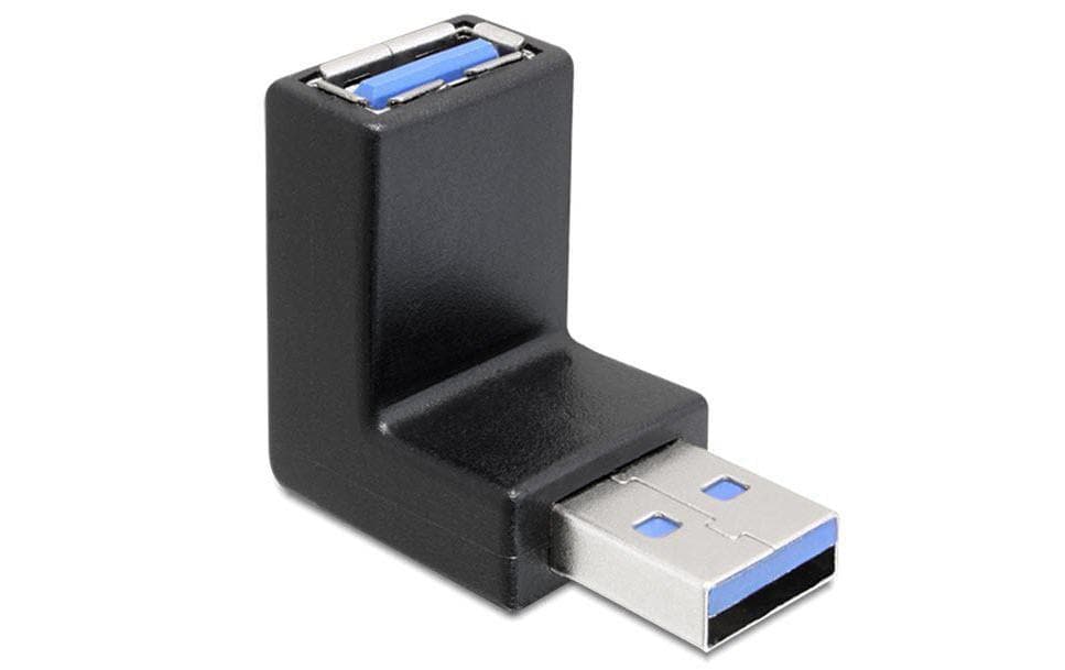 DeLOCK USB-Adapter USB-A auf USB-A – USB 3.2 Gen 1 (5 Gbit/s) – Abgewinkelt – Schwarz