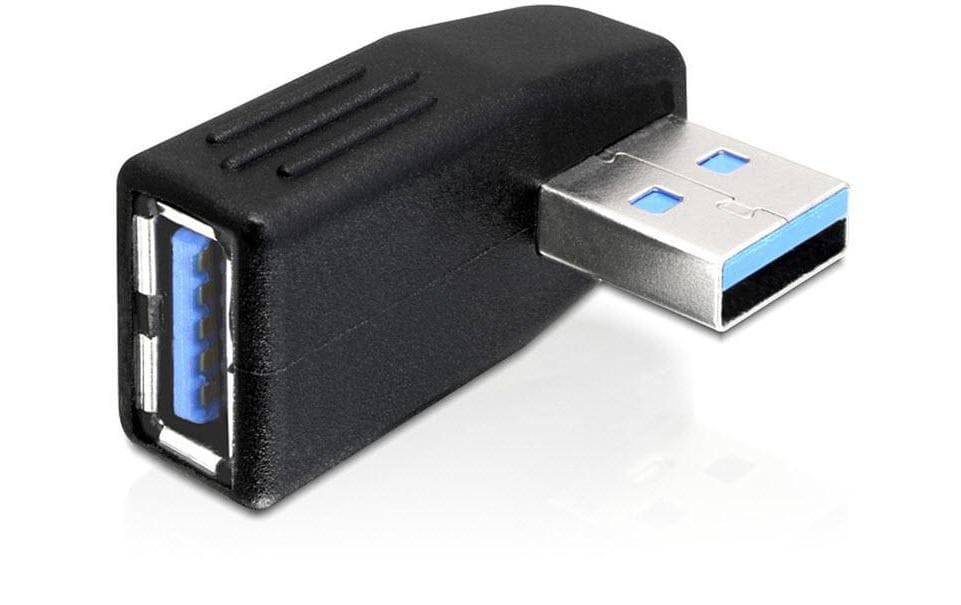 DeLOCK USB-Adapter USB-A auf USB-A – USB 3.2 Gen 1 (5 Gbit/s) – Abgewinkelt – Schwarz