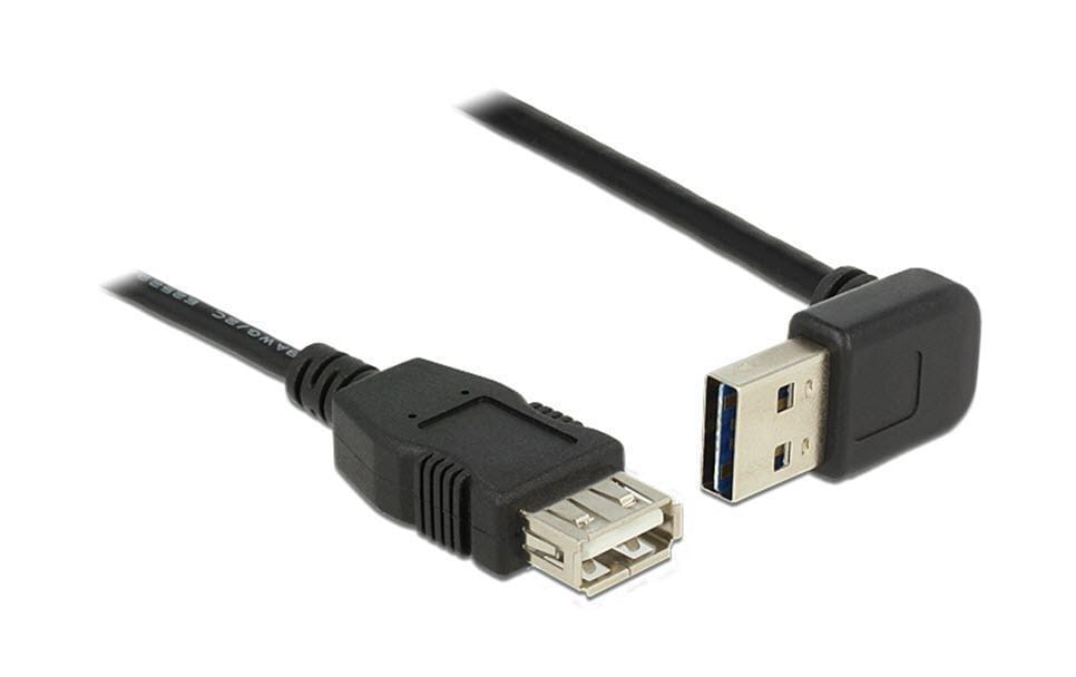 DeLOCK USB-A Verlängerungskabel (Stecker auf Buchse) – USB 2.0 (480 Mbit/s) – 2 m – Abgewinkelt – Schwarz