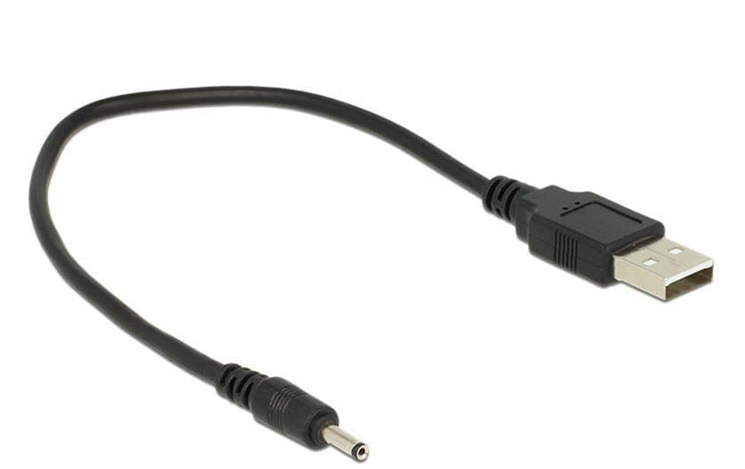DeLOCK USB-A-zu-DC 3,0×1,1 mm Stromkabel – 0,27 m, schwarz
