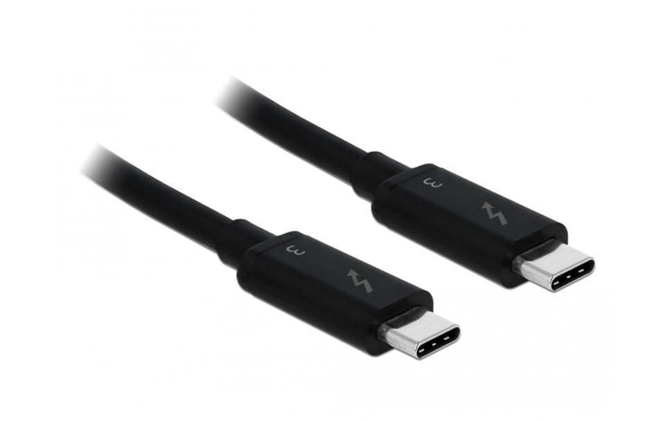 DeLOCK Thunderbolt 3 (USB-C) Kabel – 40 Gbit/s – 0,5 m – Goldstecker – Schwarz