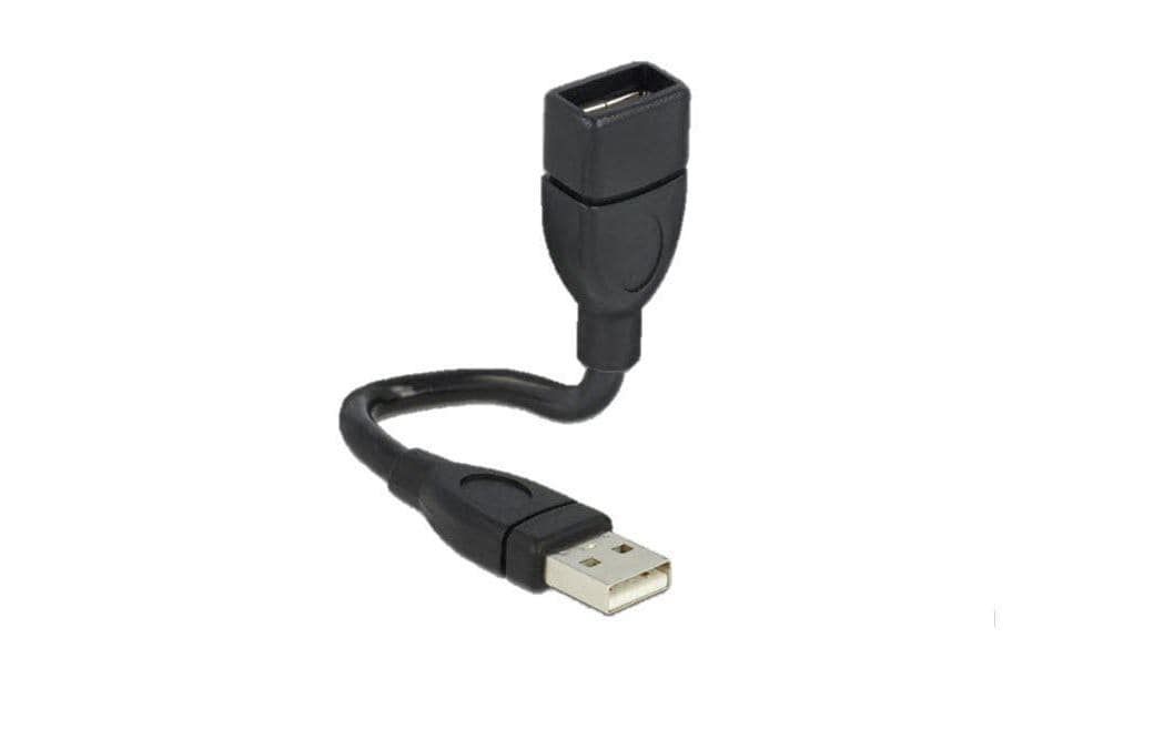 DeLOCK USB-A Verlängerungskabel (Stecker auf Buchse) – USB 2.0 (480 Mbit/s) – 0,15 m – Schwarz
