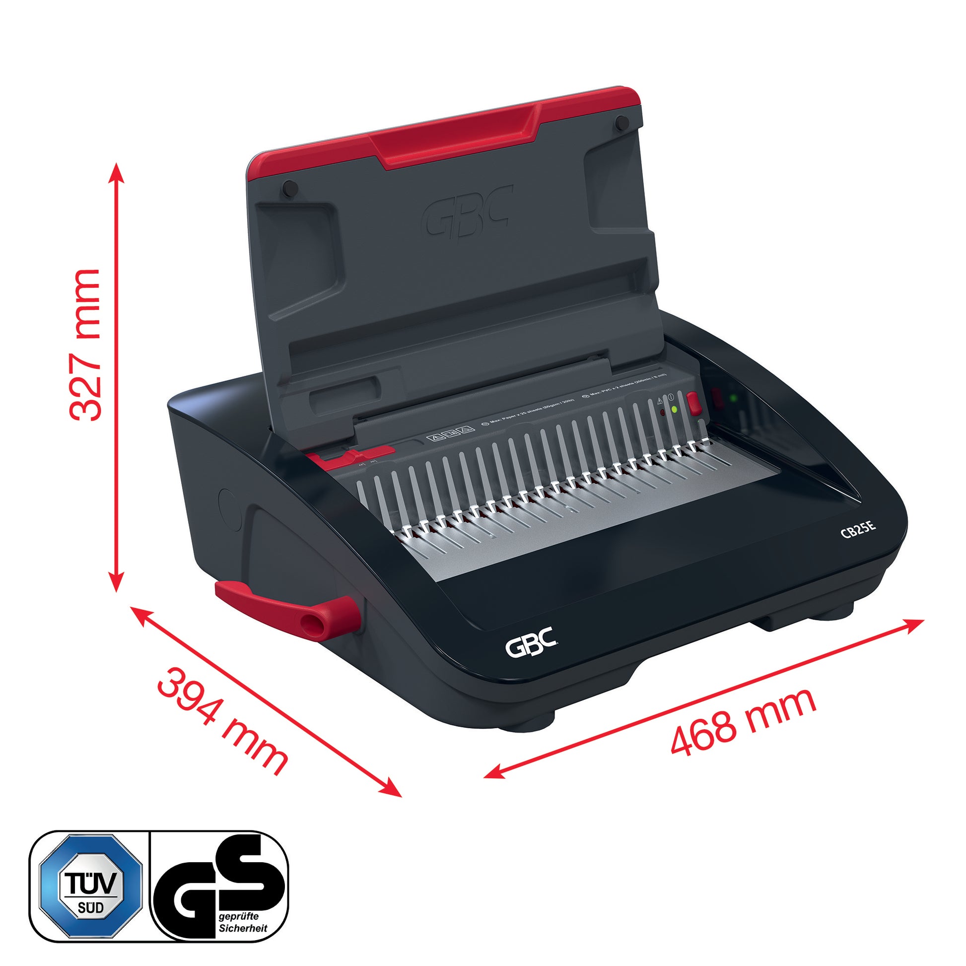 GBC CombBind CB25E Bindegerät – Plastikbindung, für 21-Loch, A4, 25 Blatt