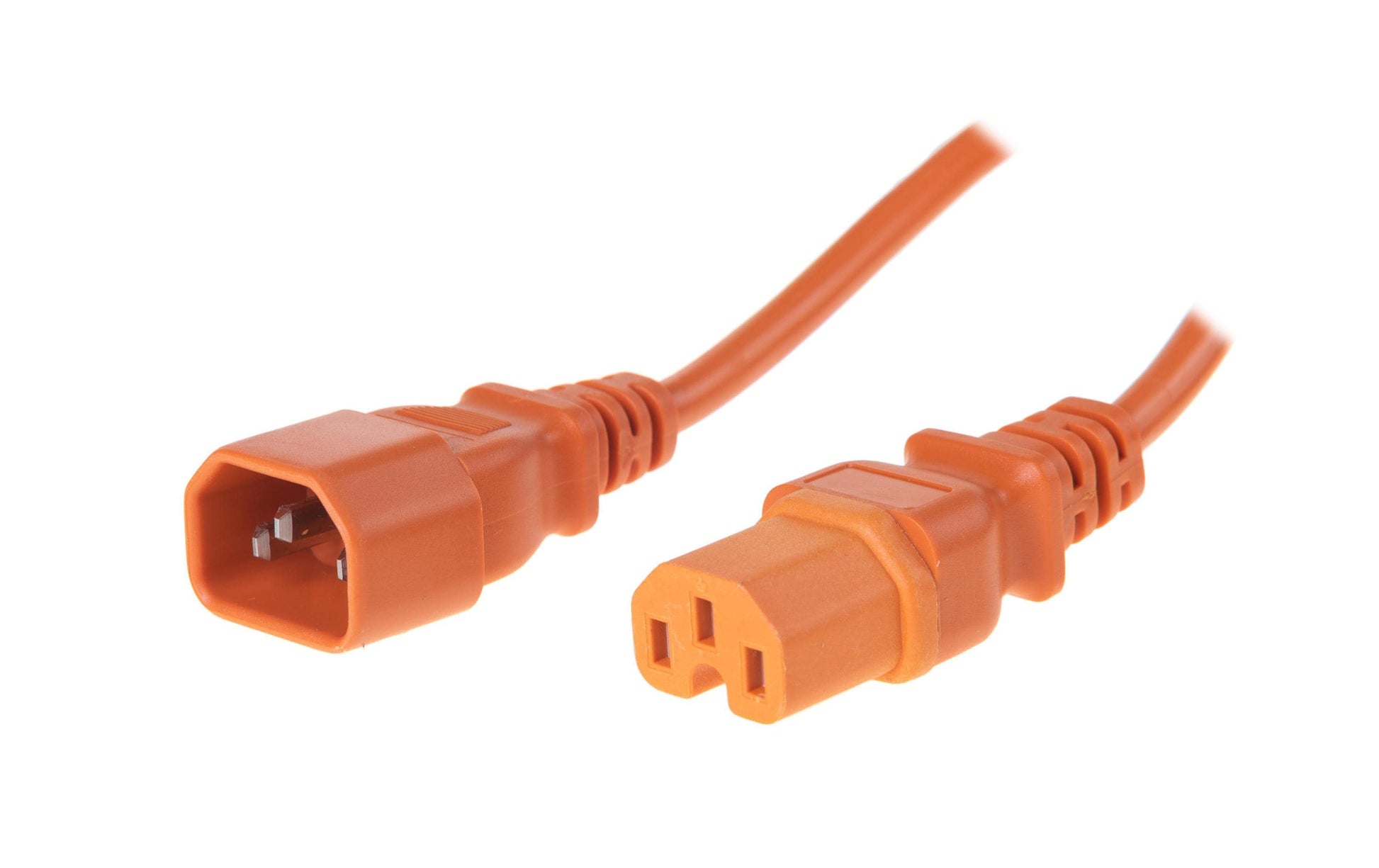 Diggelmann Netzkabel, IEC C14 auf IEC C15, angespritzt, 3 m, Orange
