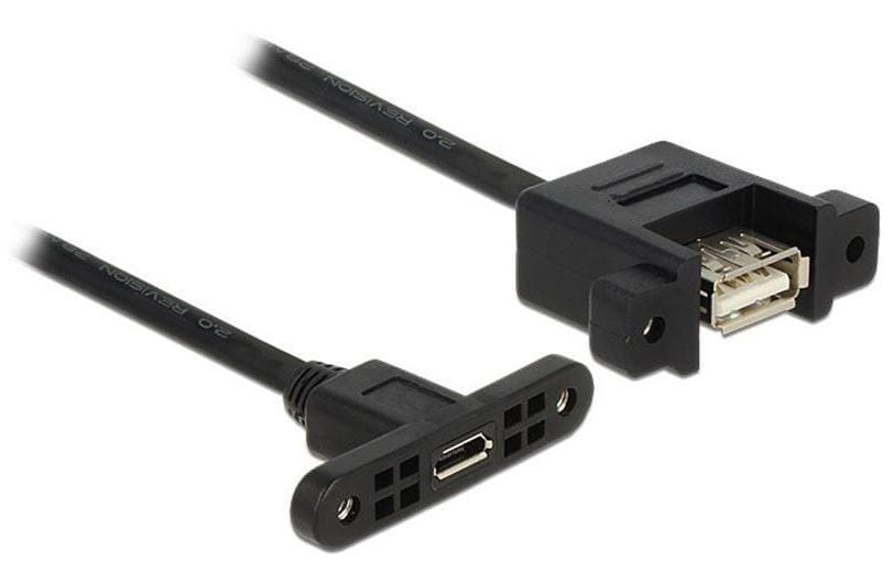 DeLOCK USB-A auf Micro-USB-B Verlängerungskabel (Buchse auf Buchse) – USB 2.0 (480 Mbit/s) – 1 m – Schwarz