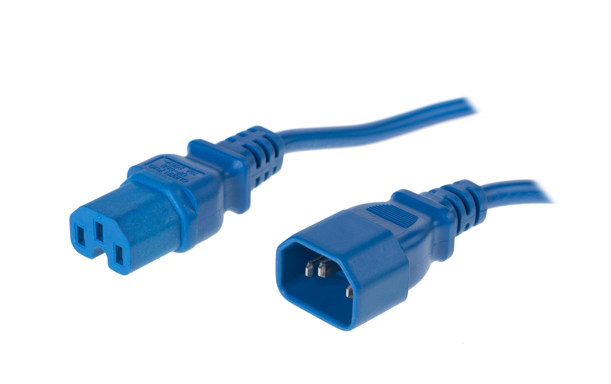 Diggelmann Netzkabel, IEC C14 auf IEC C15, angespritzt, 1,5 m, Blau