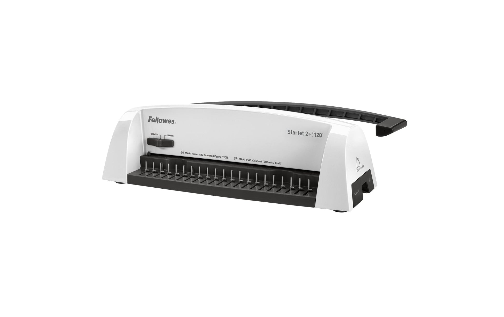 Fellowes Starlet 2 Bindegerät – Plastikbindung, A4, 12 Blätter, Patentierte Binderückenmessfunktion
