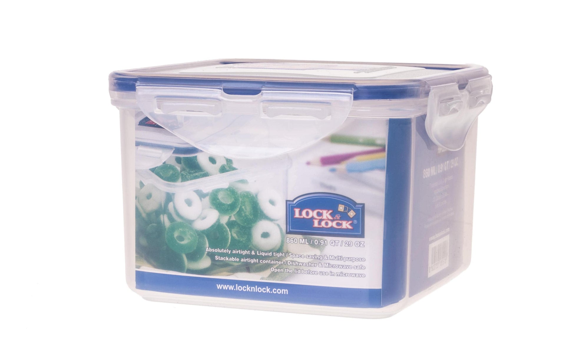 Lock & Lock Vorratsdose 860 ml, 13,4 × 13,4 × 8,8 cm, Polypropylen (PP), luftdicht, transparent