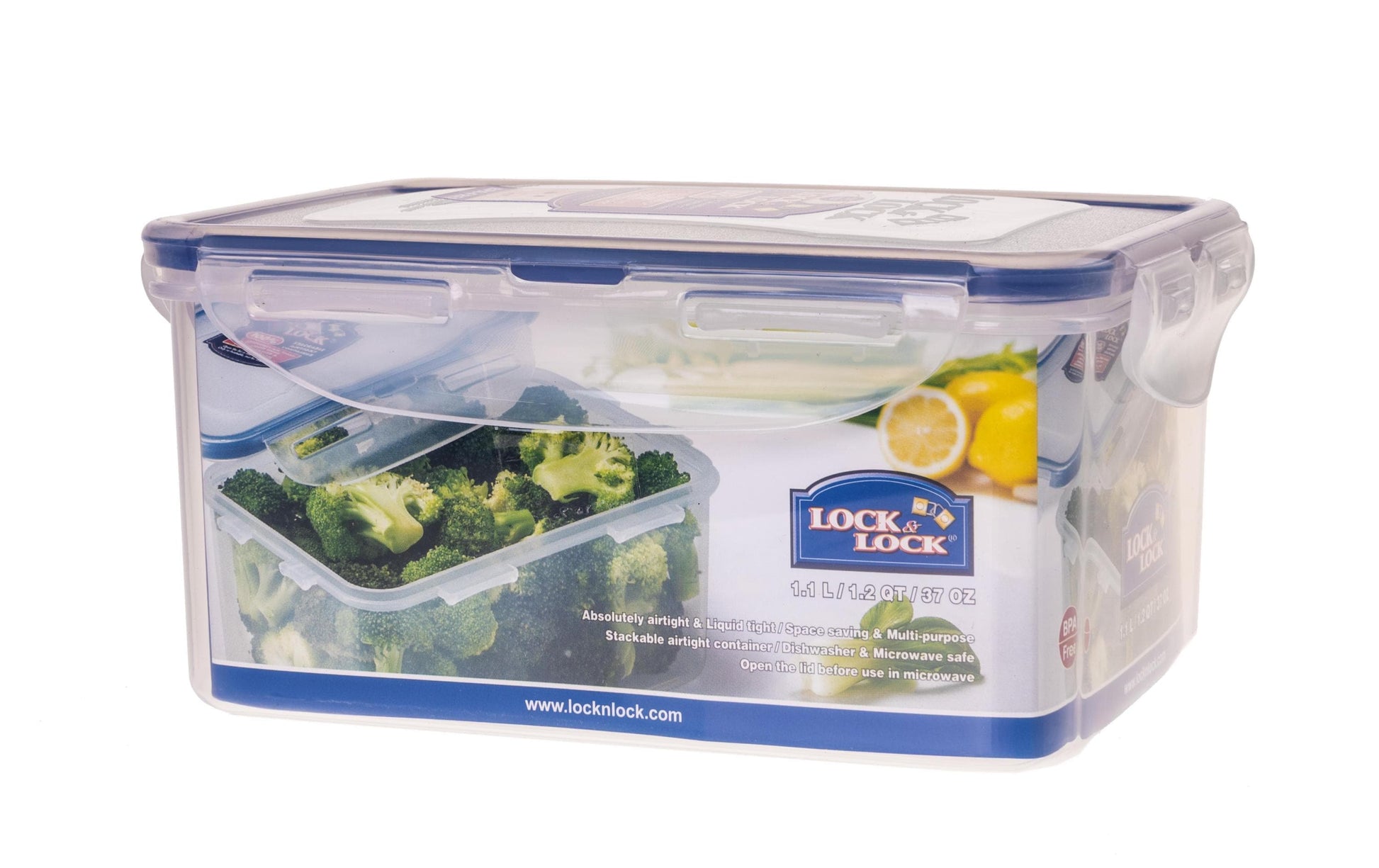 Lock & Lock Vorratsdose 1,1 l, 12,8 × 18,1 × 8,8 cm, Polypropylen (PP), luft- und wasserdicht, transparent