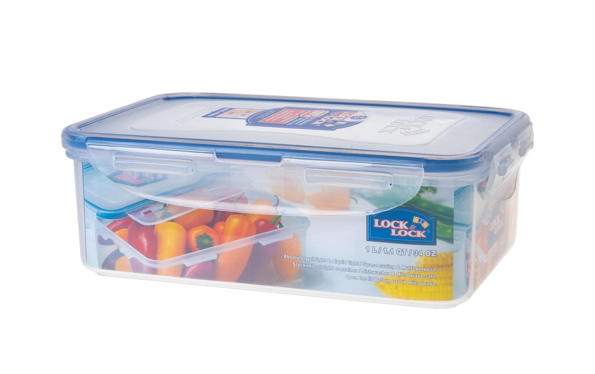 Lock & Lock HPL714F – Vorratsdose 1 l, 13,4 × 20,5 × 6,9 cm, Kunststoff/Silikon, Transparent