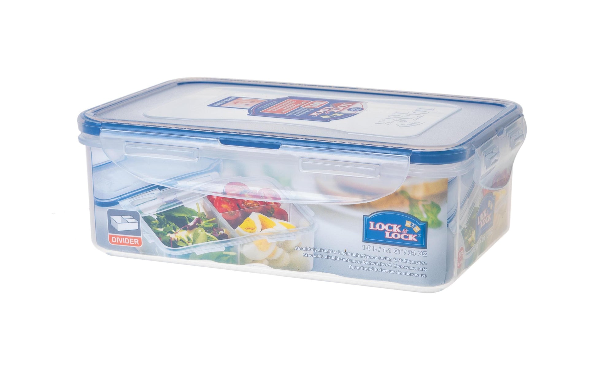 Lock & Lock Vorratsdose 1 l, 13,4 × 20,5 × 6,9 cm, Kunststoff/Silikon, Transparent