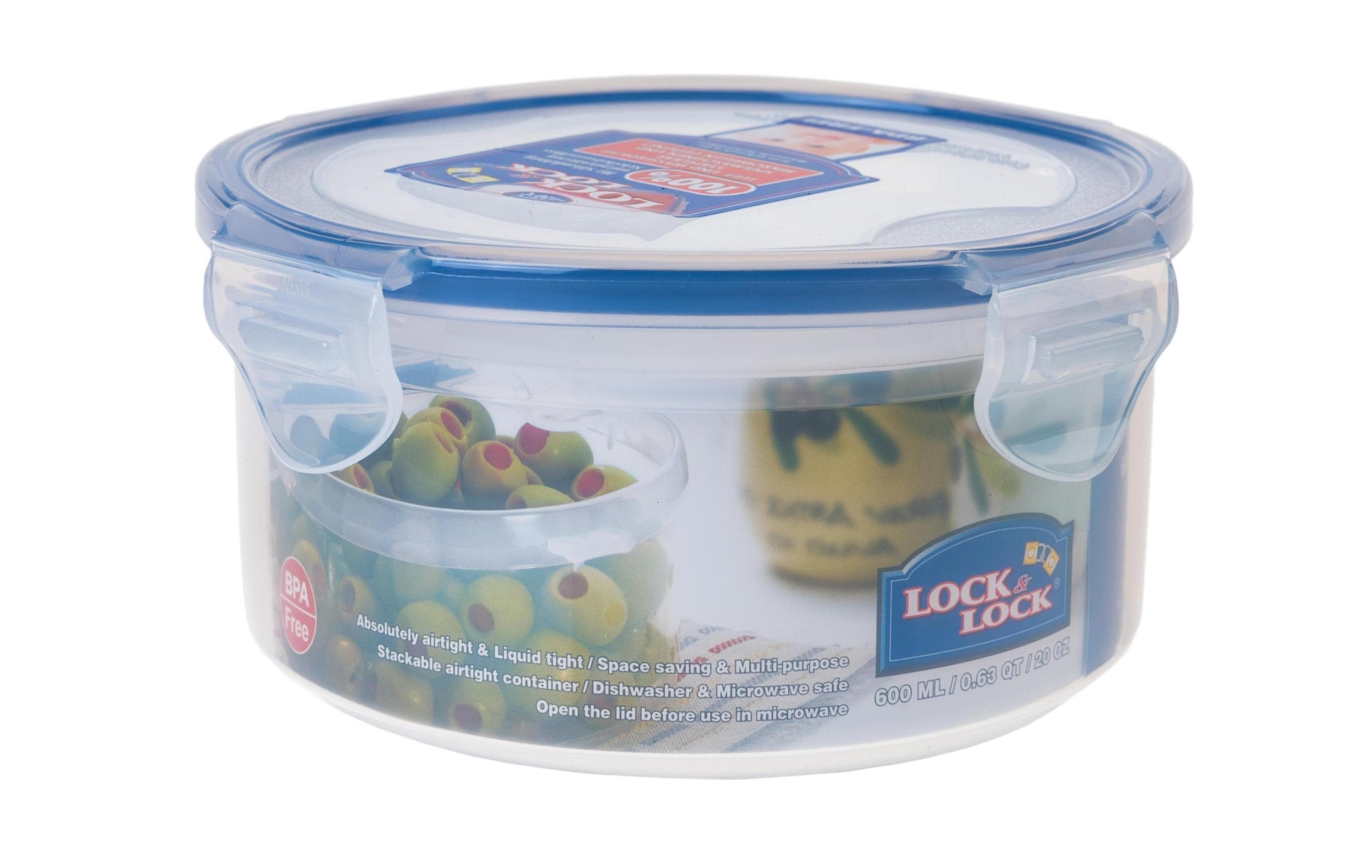 Lock & Lock Vorratsdose 600 ml, Ø 12,9 × 6,8 cm, Polypropylen (PP), luftdicht, transparent