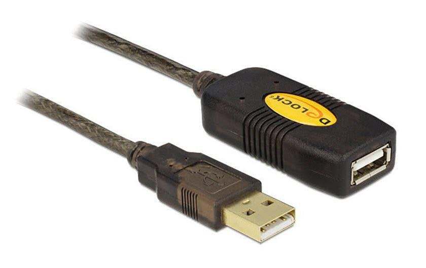 DeLOCK USB-A Verlängerungskabel (Stecker auf Buchse) – USB 2.0 (480 Mbit/s) – 5 m – Schwarz